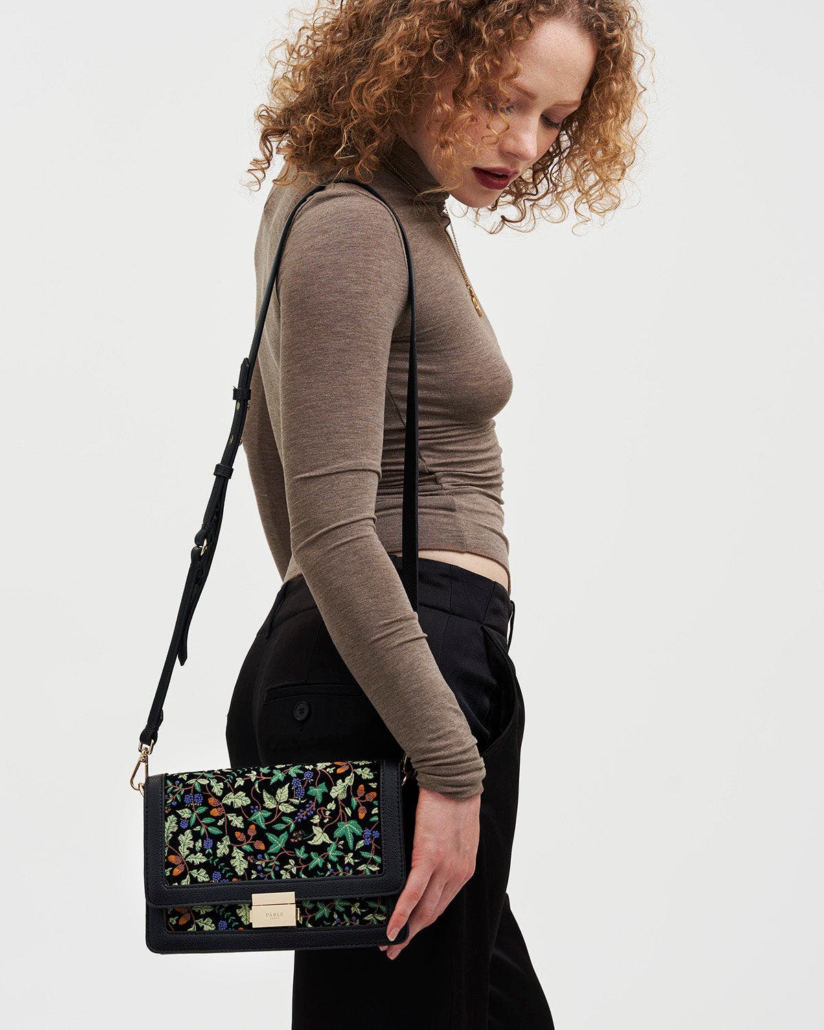 Fable England Black Embroidered Crossbody Bag, Alternate, color, 