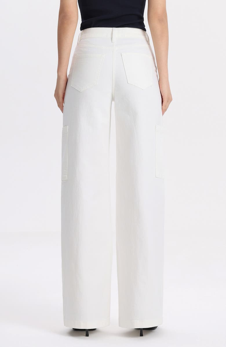 Bayeas Drawstring High Waist Wide Leg Cargo Jeans, Alternate, color, White