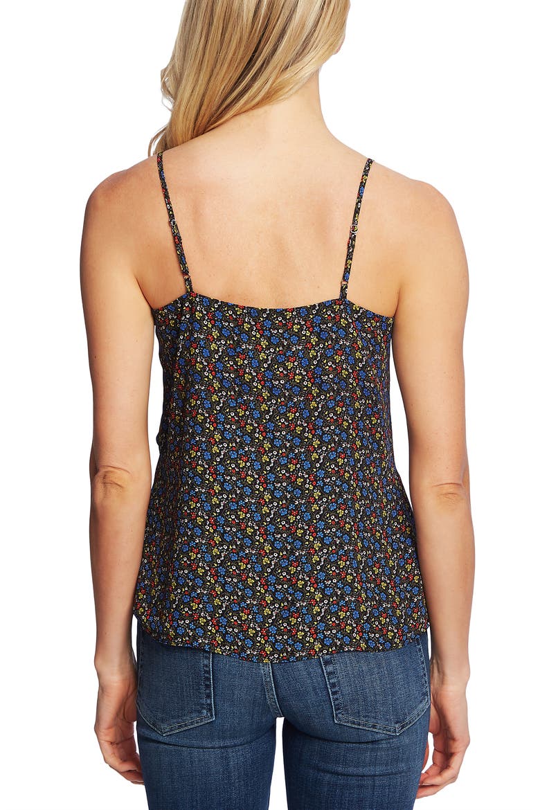 Floral Ruffle Detail Camisole, Alternate, color, RICH BLACK