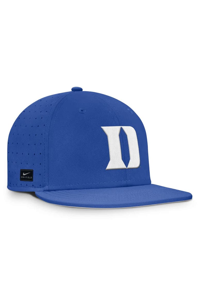 Nike Men's Nike Royal Duke Blue Devils On-Field Dugout True Performance Fitted Hat, Alternate, color,