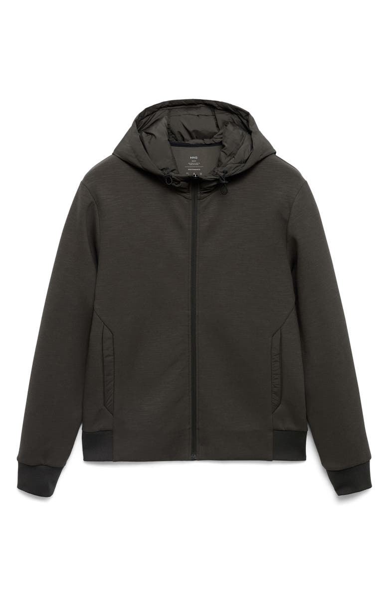 MANGO Regular Fit Thermolite<sup>®</sup> Performance Zip Hoodie, Alternate, color, Medium Brown