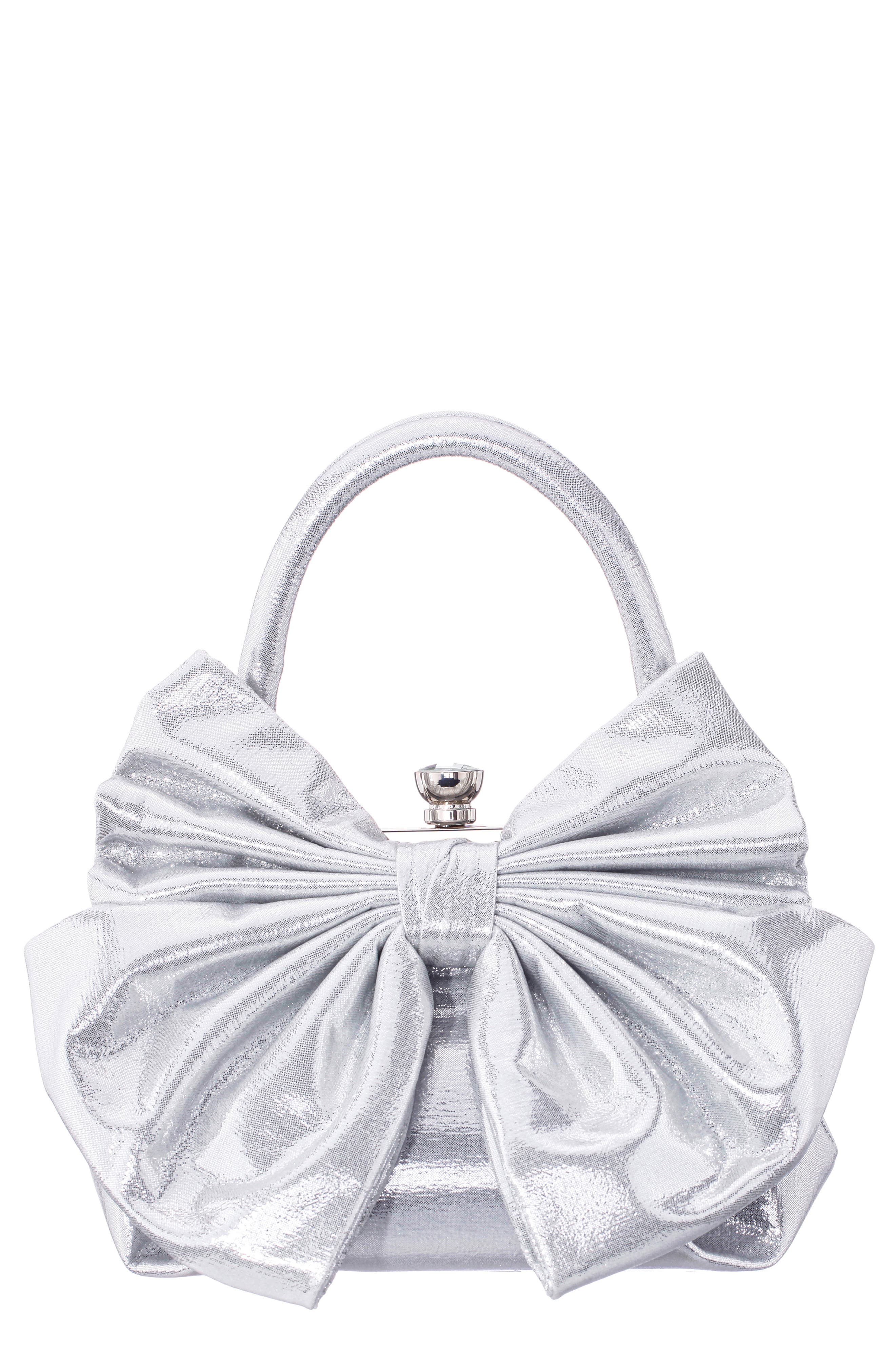Nina Sienna Top Handle Bag, Main, color, Silver