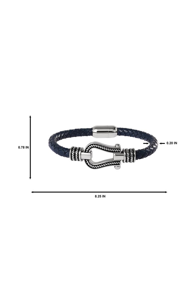 Horseshoe Navy Cord Bracelet, Alternate, color, Navy Blue