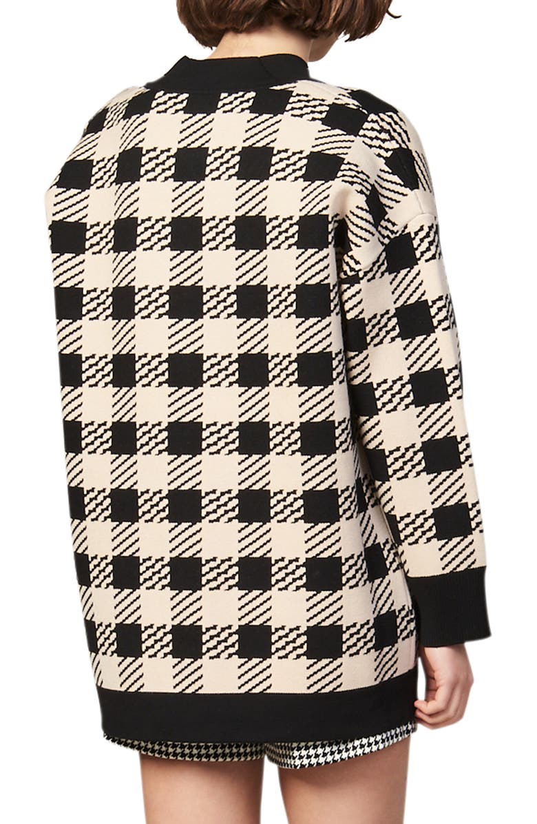 SANDRO Jisou Check Cardigan, Alternate, color, 