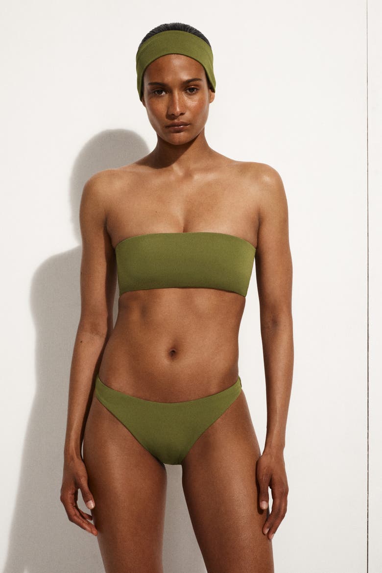 Bandeau Bikini Top, Alternate, color, KHAKI