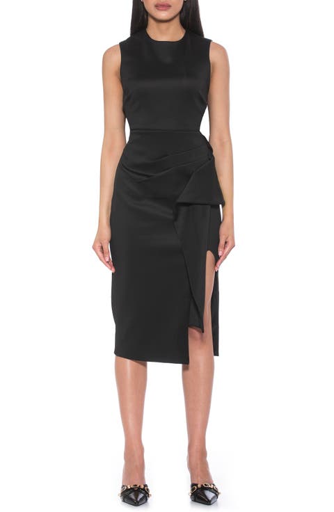 Valeri Asymmetric Ruffle Cocktail Dress