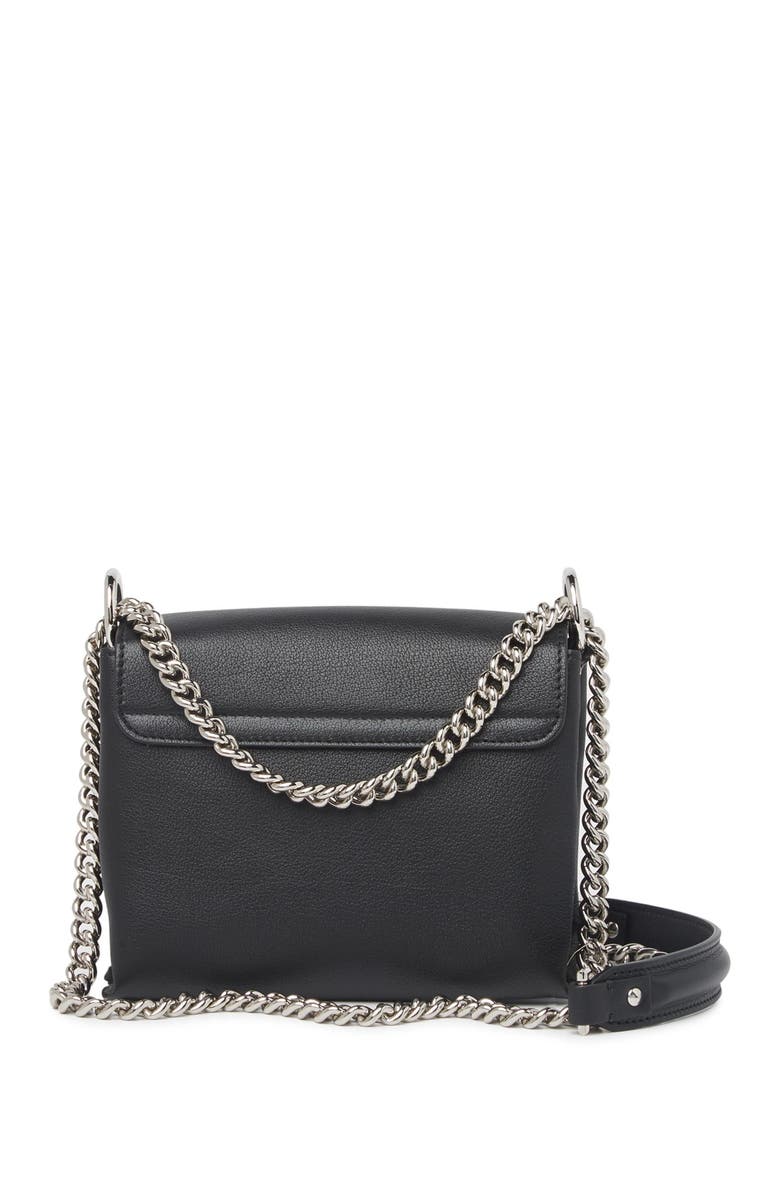 McQueen Biker Twin Skull Small Leather Satchel, Alternate, color, 