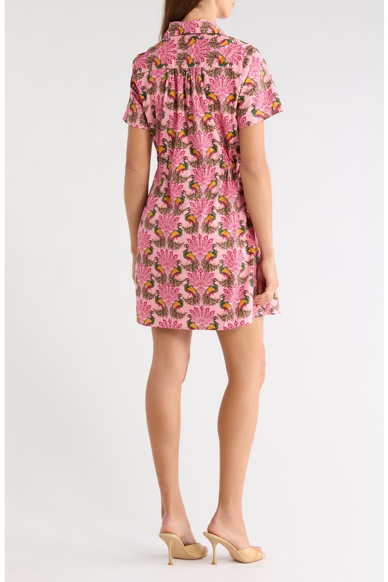 Kenda Peacock Shift Shirtdress, Alternate, color, PINK-GREEN