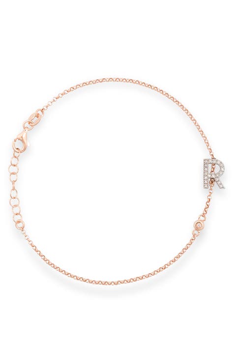 Diamond Initial Bezel Bracelet