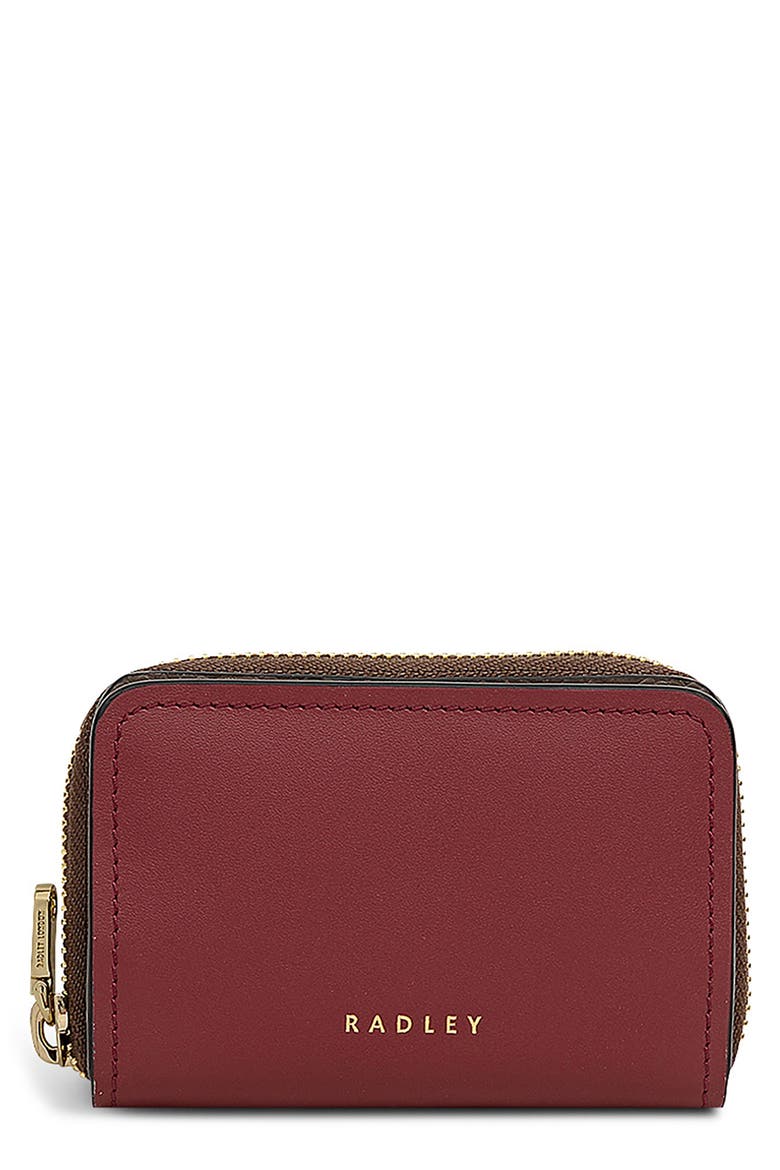 Beech Row Leather Zip Around Wallet, Main, color, CARMINE