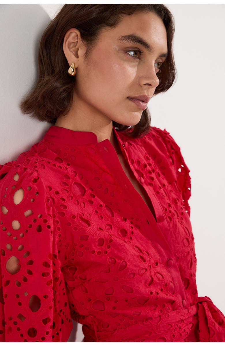 Karen Millen Woven Tie Waist Mini Dress, Alternate, color,