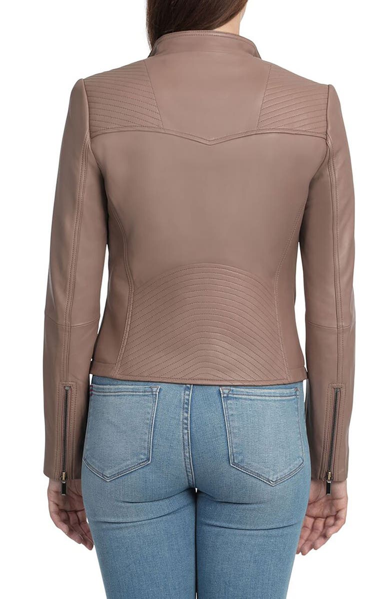 BAGATELLE.CITY Bagatelle Quilted Lambskin Leather Moto Jacket, Alternate, color, 