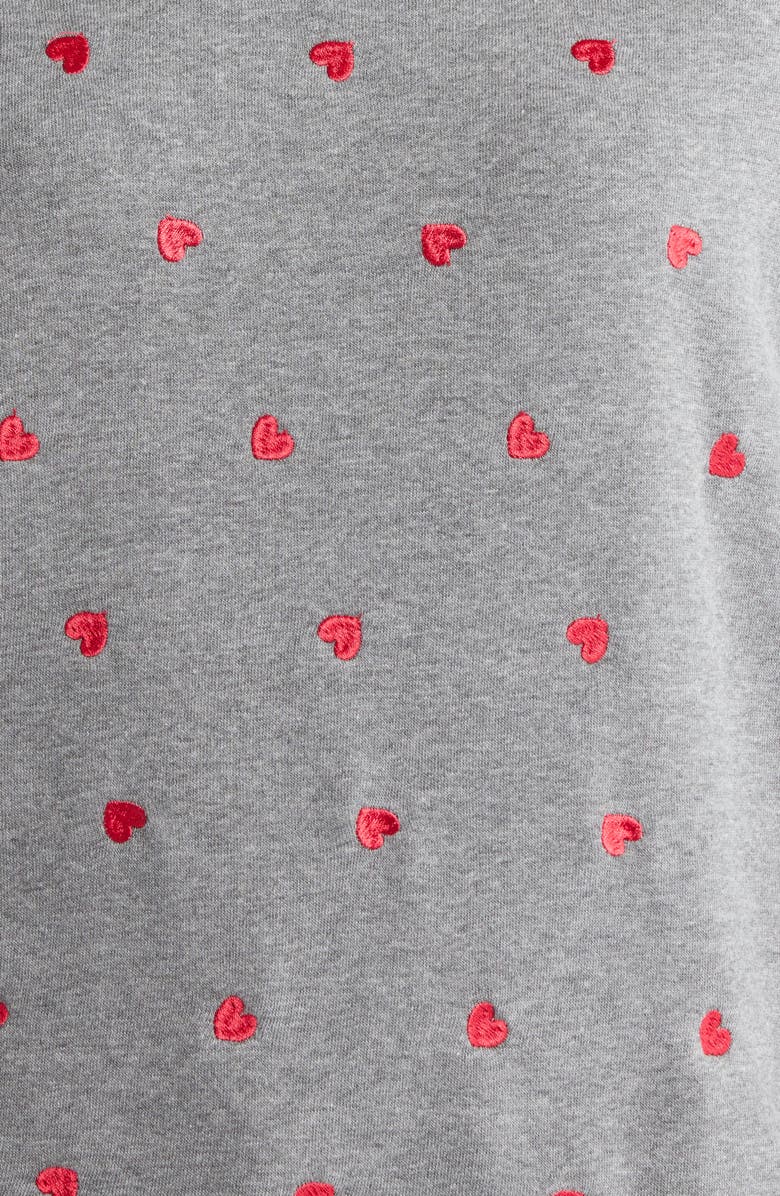 Beach Riot Devyn Embroidered Hearts Oversized Sweatshirt, Alternate, color, Red Love Hearts