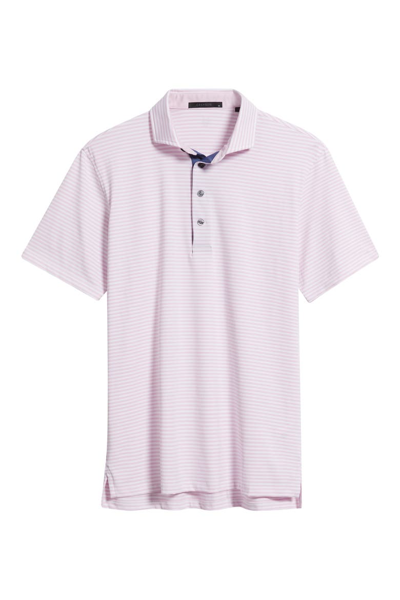 Quogue Stripe Performance Golf Polo, Alternate, color, SUNRISE/ ARCTIC