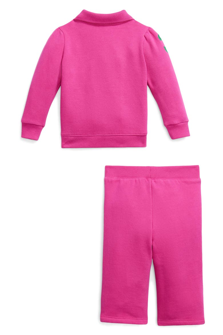 Embroidered Magic Fleece Sweatshirt & Sweatpants Set, Alternate, color, COLLEGE PINK