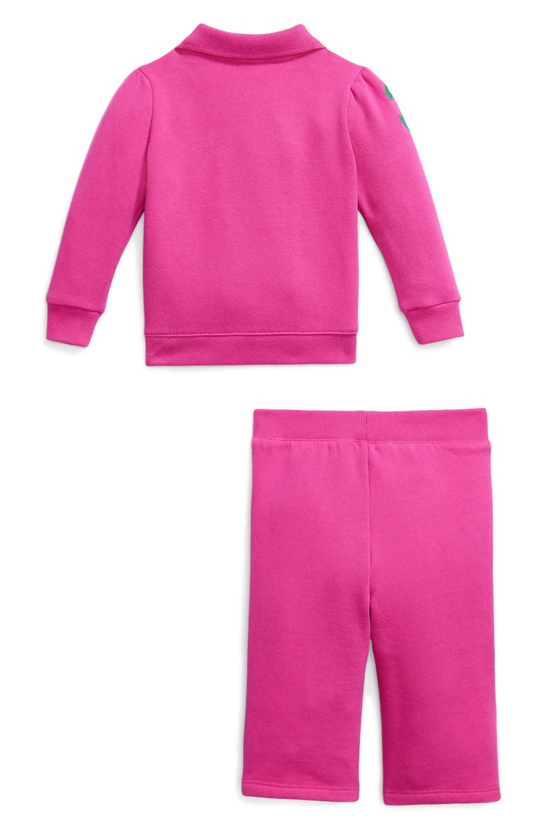 Ralph Lauren Embroidered Magic Fleece Sweatshirt & Sweatpants Set, Alternate, color, College Pink