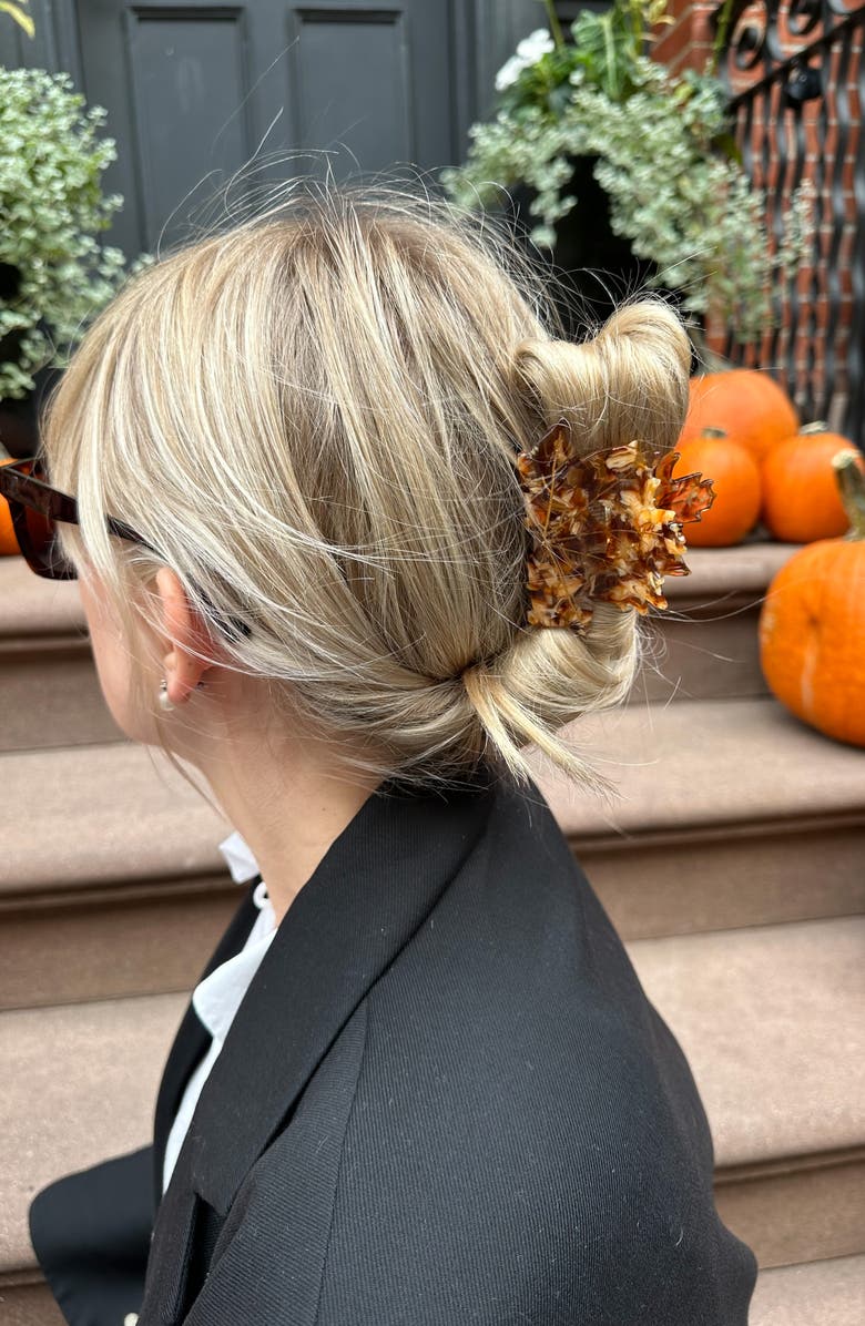 Solar Eclipse Maple Leaf Hair Clip, Alternate, color,