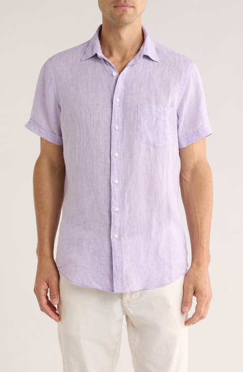 Grey Lynn Linen Short Sleeve Button-Up Shirt