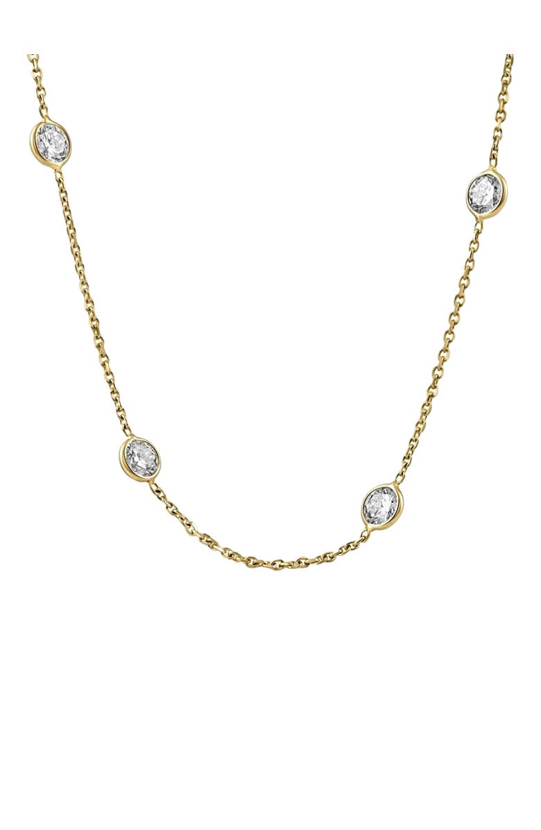 Bliss Diamond 4Ct Diamonds By The Yard Necklace 14K Gold Lab Grown Station Pendant, Main, color, 14K Yellow Gold