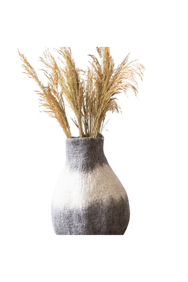 Eclipse Charcoal and Ivory Wool Gourd Basket, Main, color, Ivory - Large