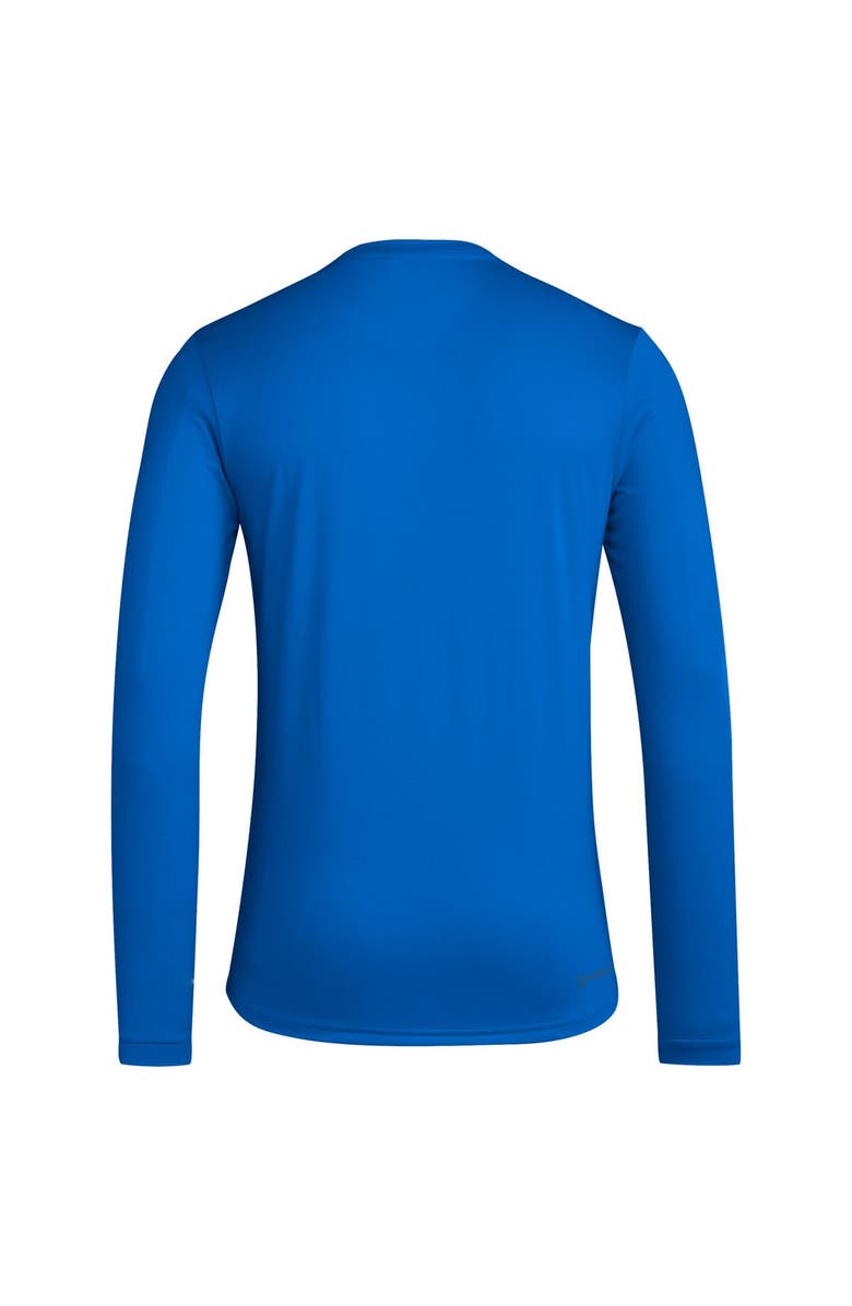 adidas Men's adidas  Royal Kansas Jayhawks Alternate Pre-Game Hook AEROREADY Long Sleeve T-Shirt, Alternate, color, 