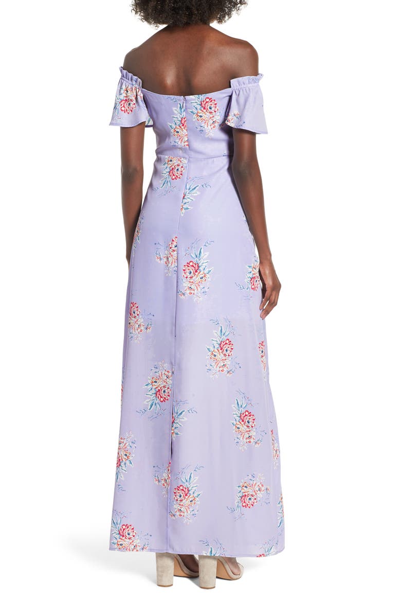 Off the Shoulder Maxi Dress, Alternate, color, PINK FLORAL
