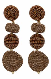 Panacea Beaded Linear Ball Drop Earrings