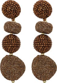 Panacea Beaded Linear Ball Drop Earrings