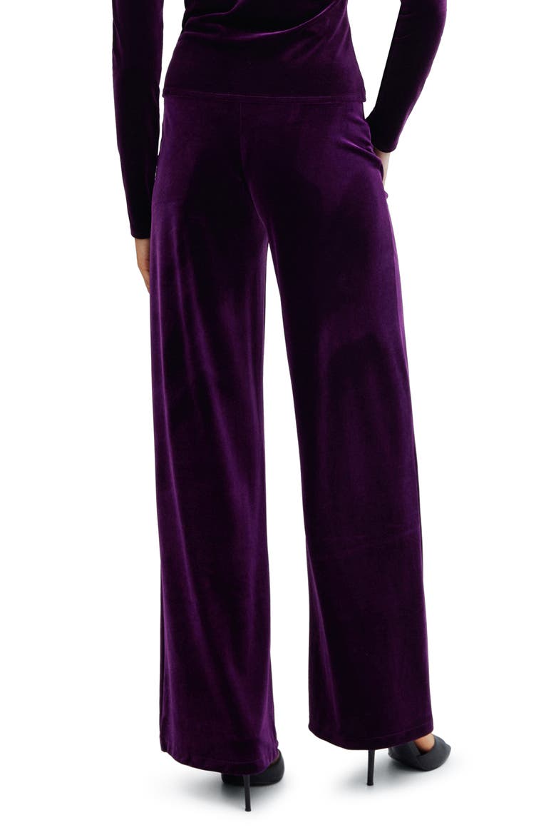 High Waist Velvet Flare Pants, Alternate, color, PURPLE