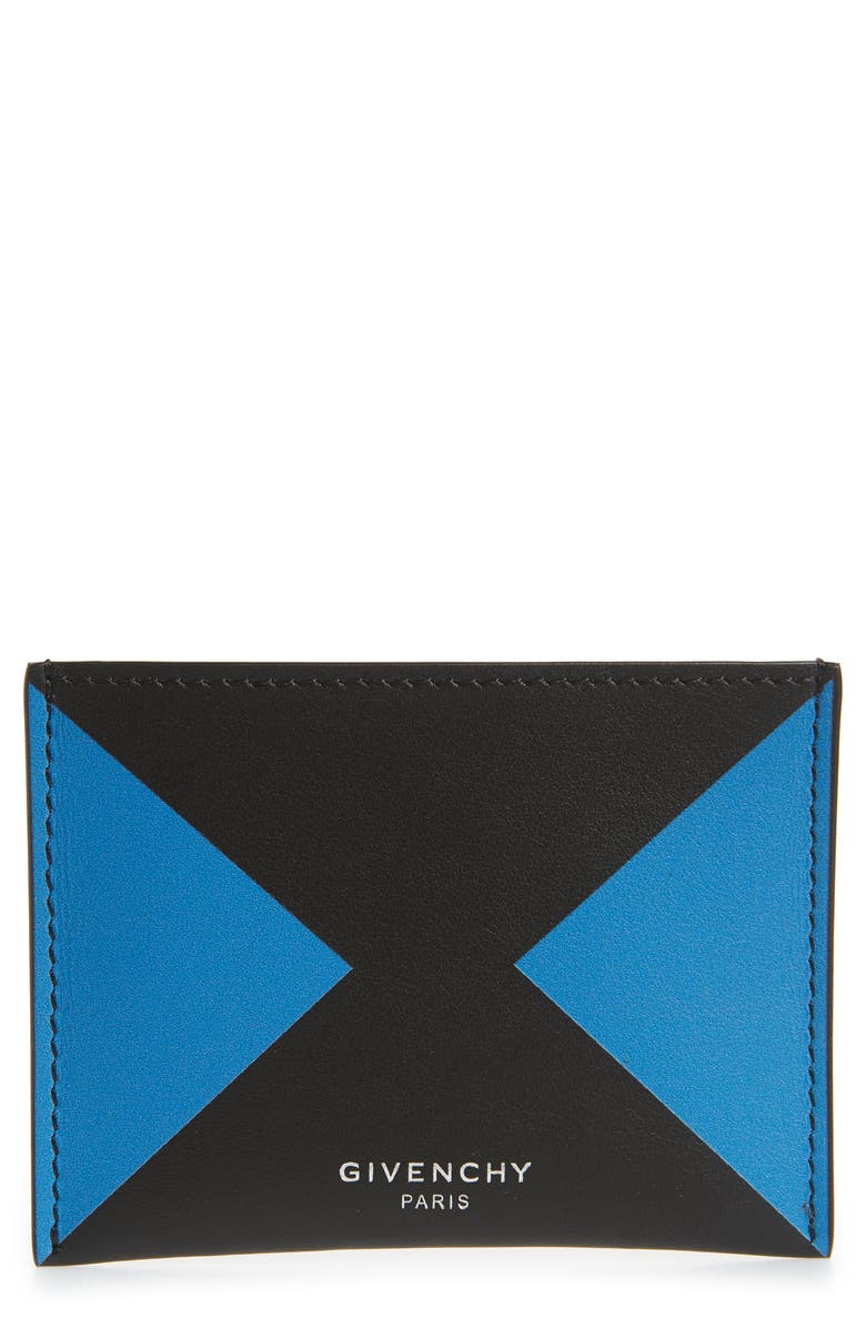 Givenchy Colorblock Calfskin Leather Card Case, Main, color, 