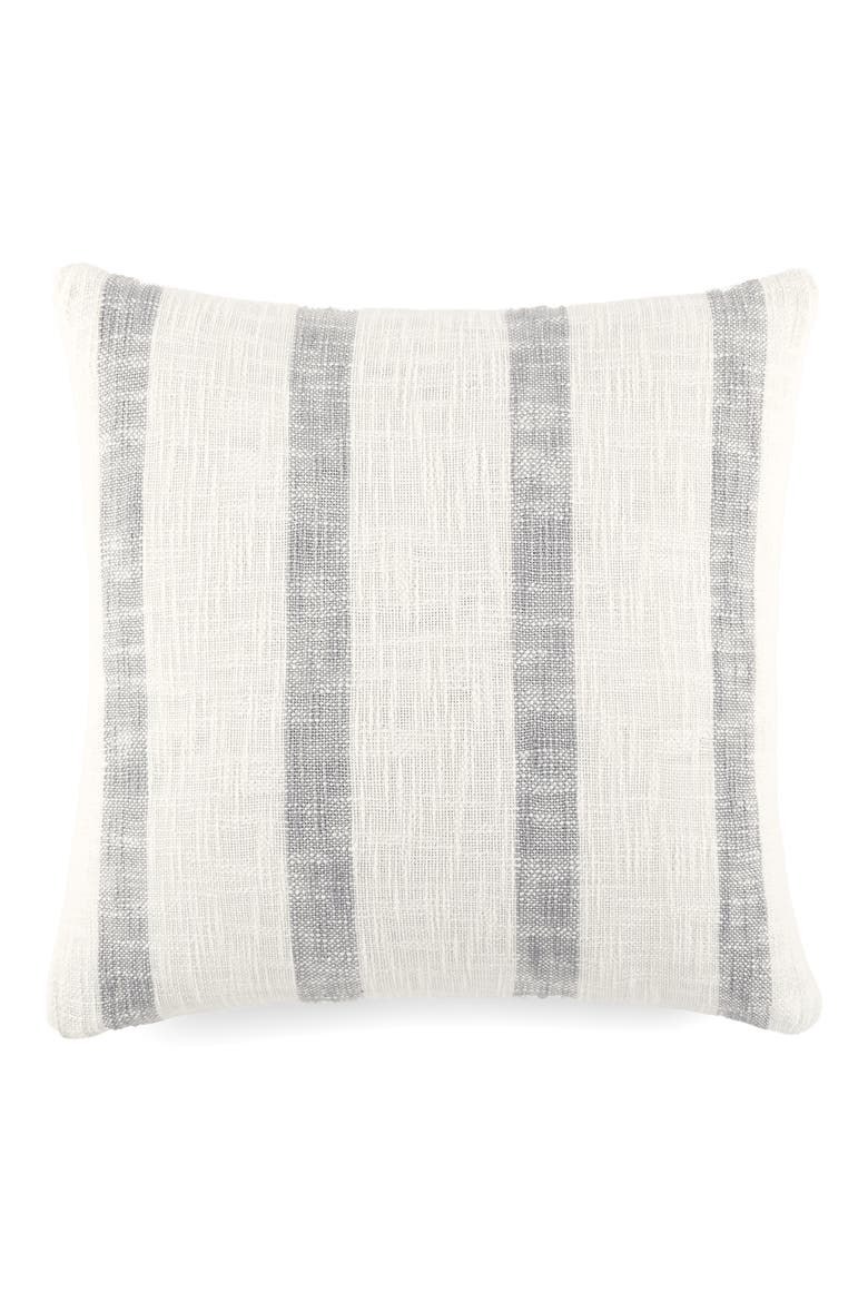 Yarn-Dyed Stripe Cotton Throw Pillow, Main, color, GRAY