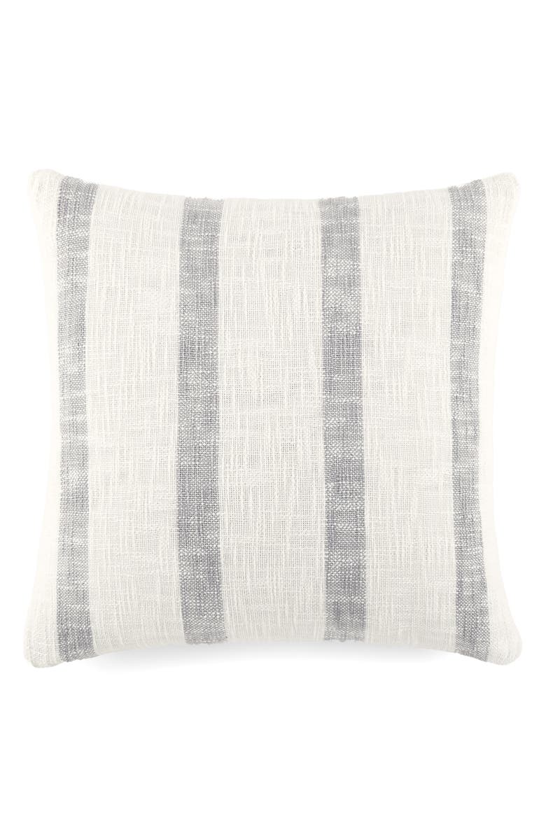 HOMESPUN Yarn-Dyed Stripe Cotton Throw Pillow, Main, color, Gray