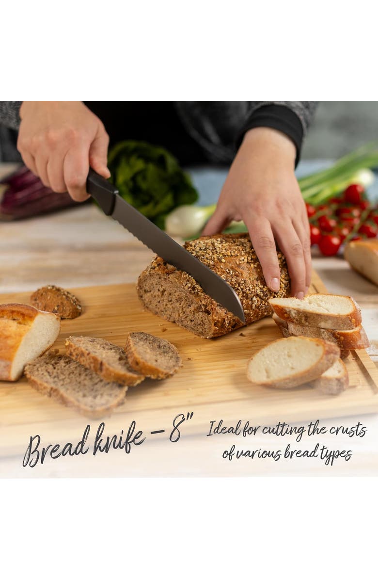 Kuhn Rikon ICED 3 Piece Knife Set, Paring, Chef, Bread, Ice Hardened German Stainless Blade, Alternate, color, Black