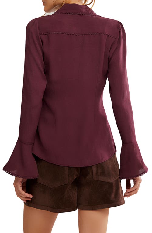 Free People Melrose Bell Sleeve Button-up Shirt In Multi
