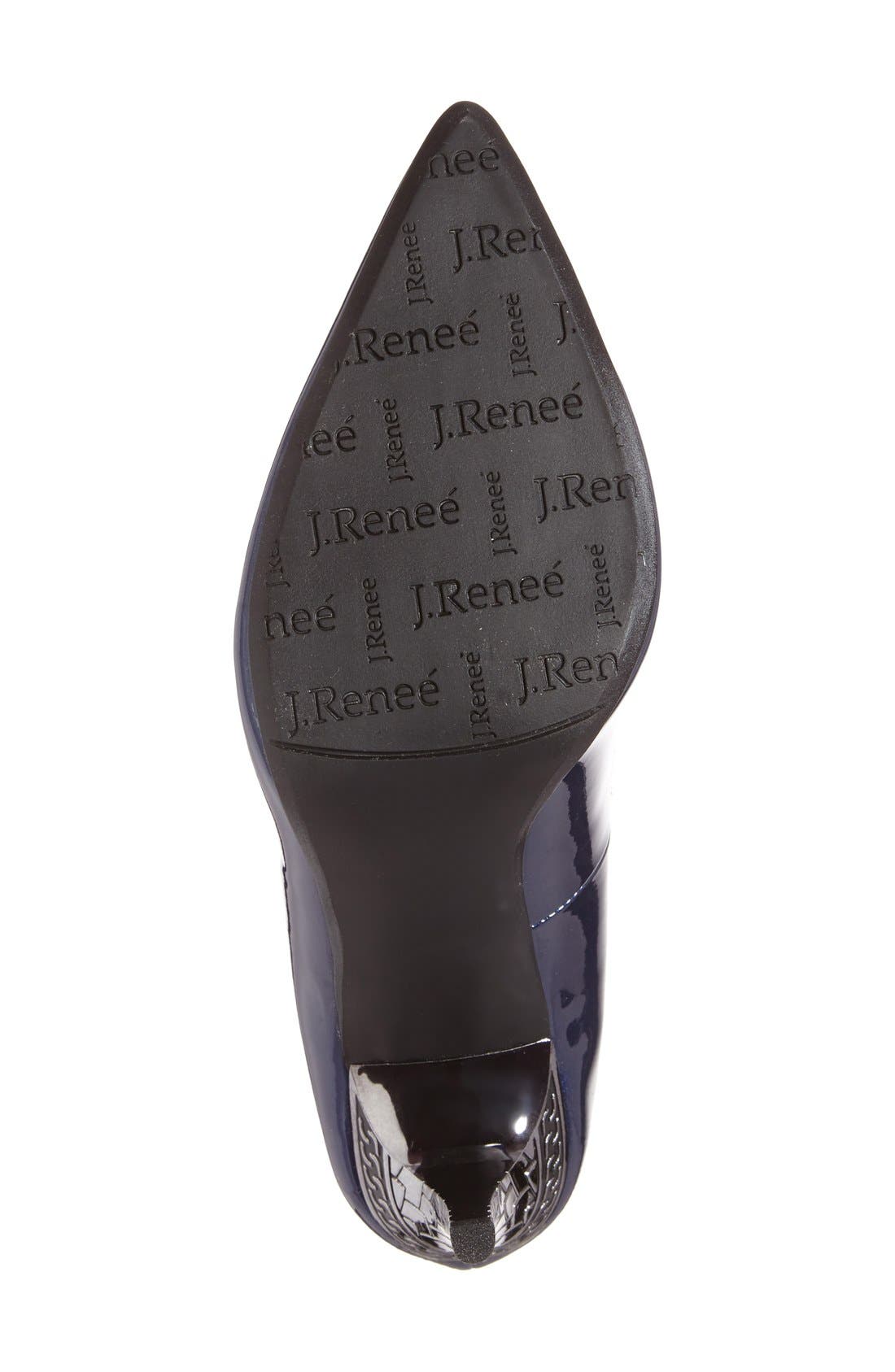 Maressa Pointed Toe Pump, Alternate, color, NAVY FAUX PATENT