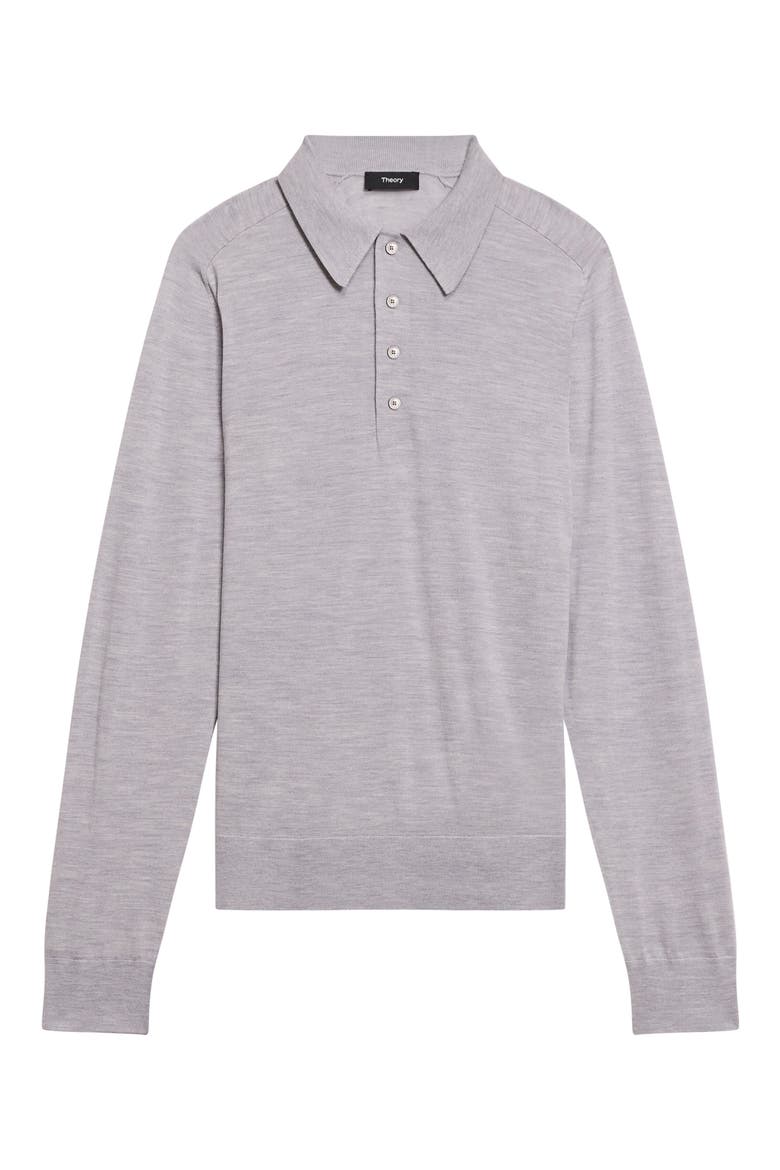 Regal Long Sleeve Wool Blend Polo, Alternate, color, VAPOR MELANGE