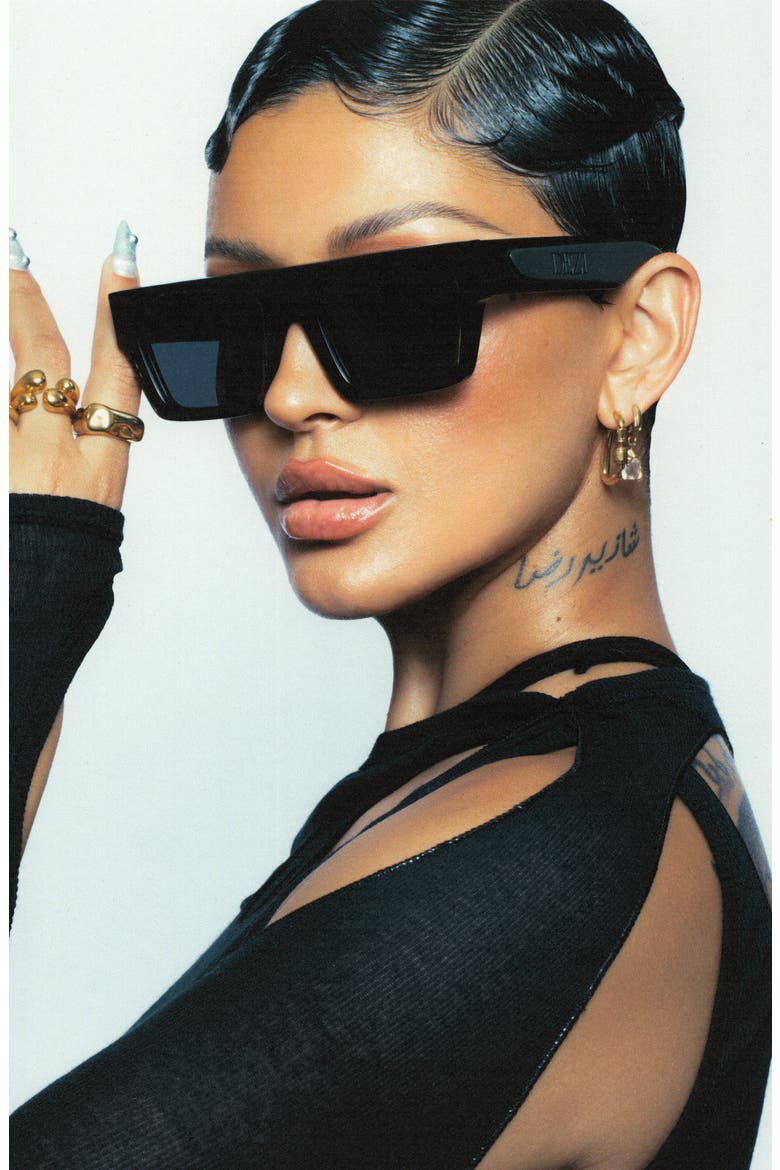 Slick 55mm Shield Sunglasses, Alternate, color, BLACK / DARK SMOKE
