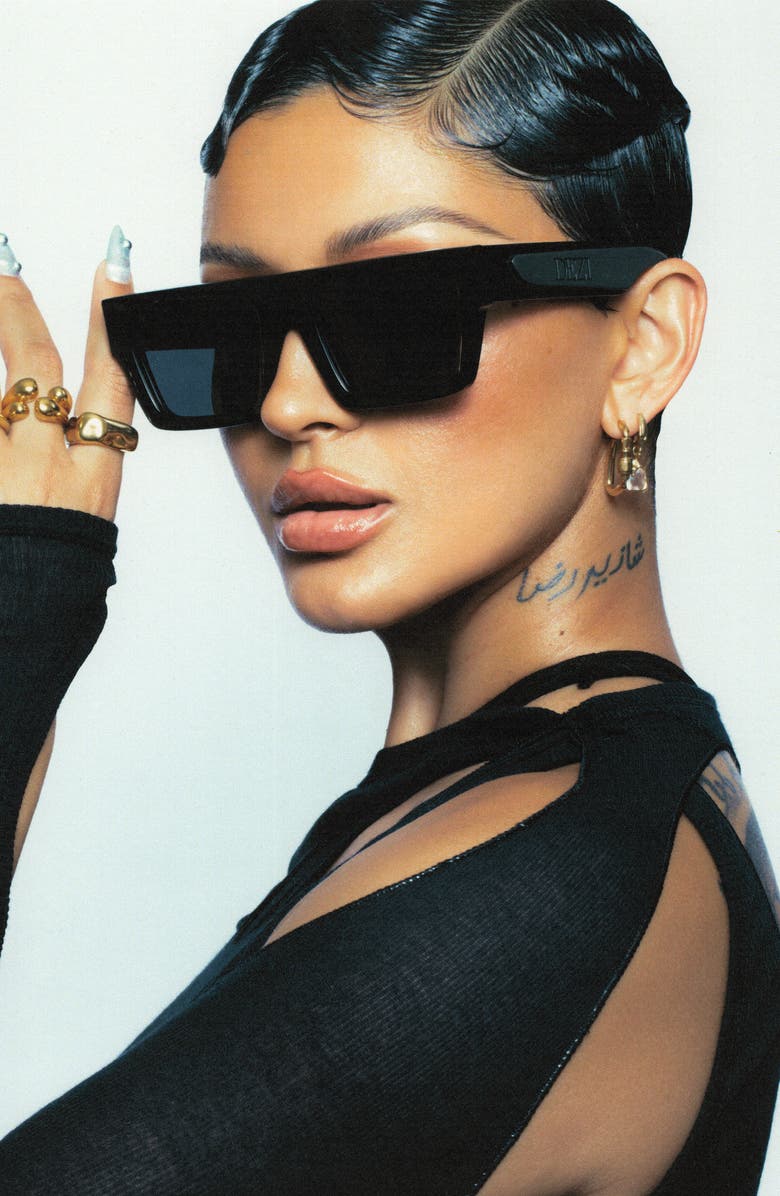 DEZI Slick 55mm Shield Sunglasses, Alternate, color, Black / Dark Smoke