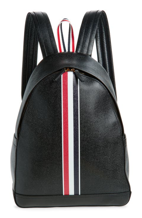 RWB Stripe Pebbled Leather Backpack