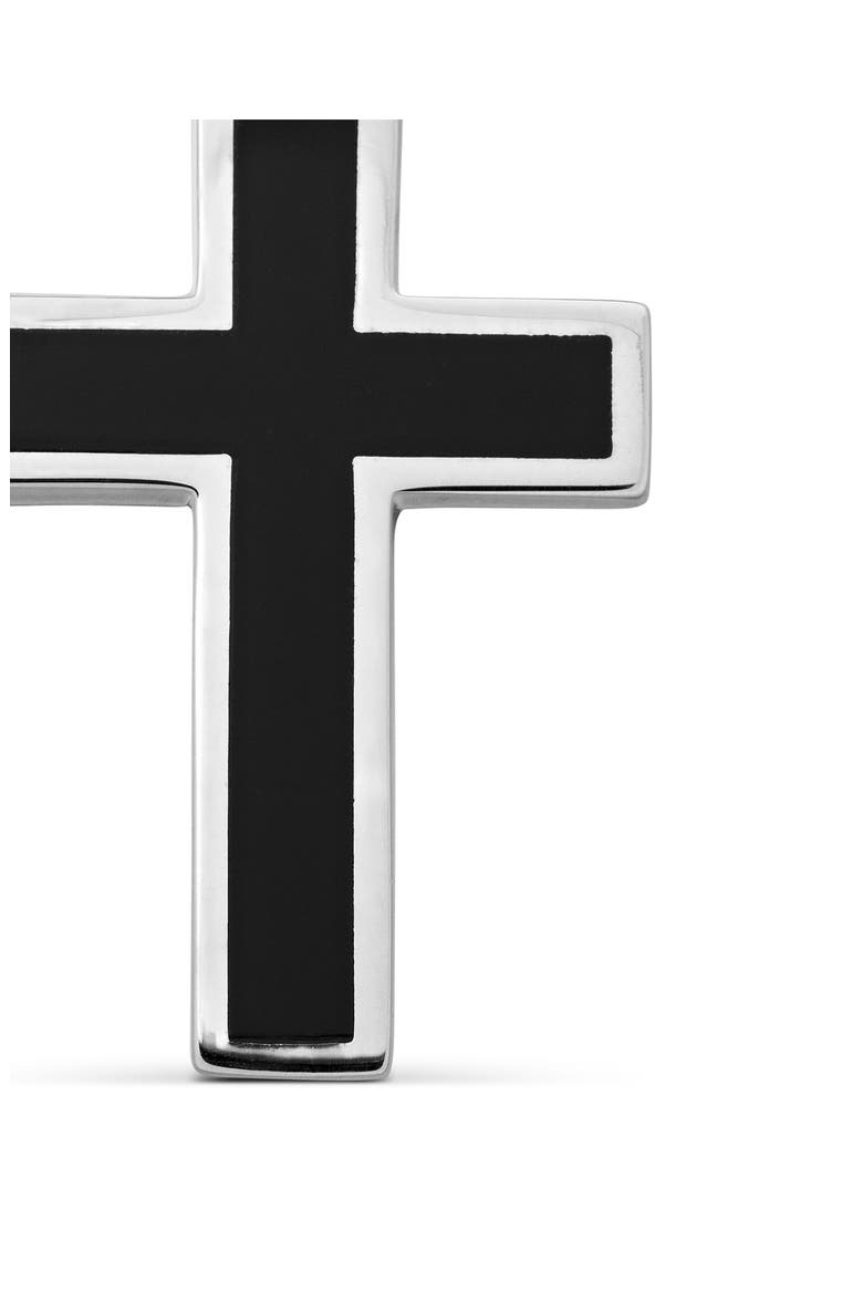 Inlay Cross Pendant, Alternate, color, SILVER/ BLACK ONYX