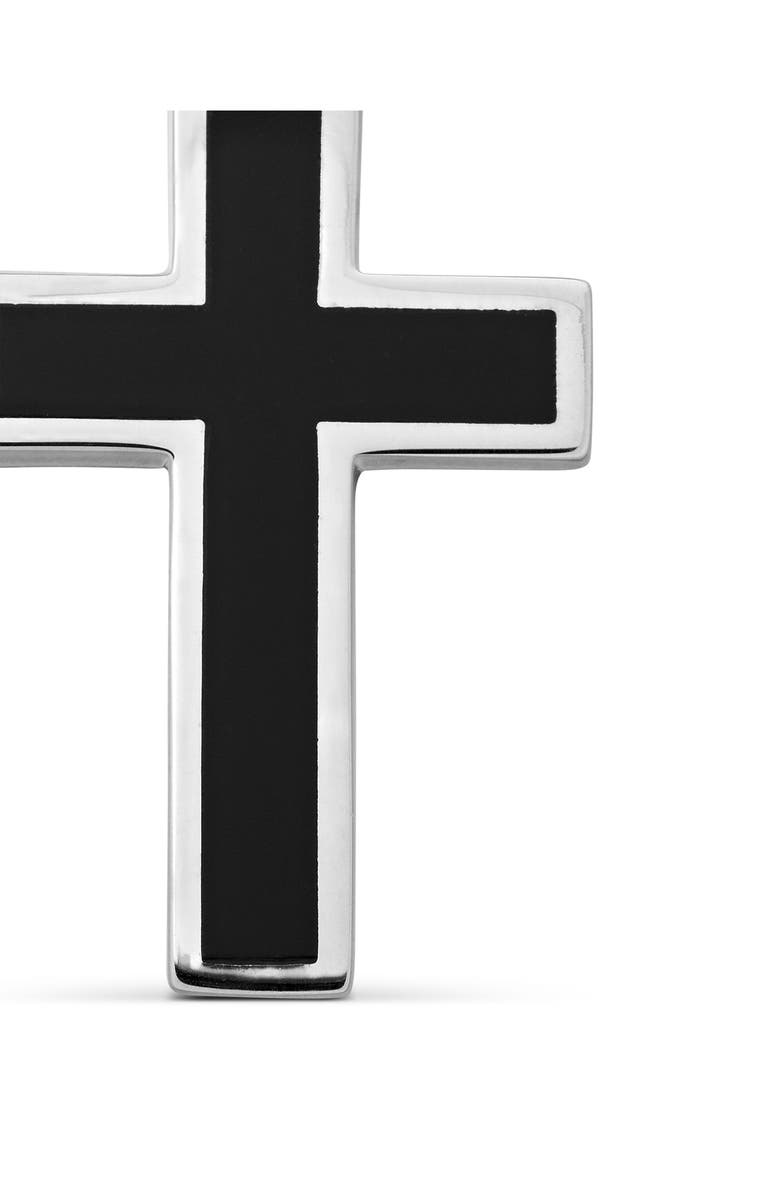 David Yurman Inlay Cross Pendant, Alternate, color, Silver/ Black Onyx