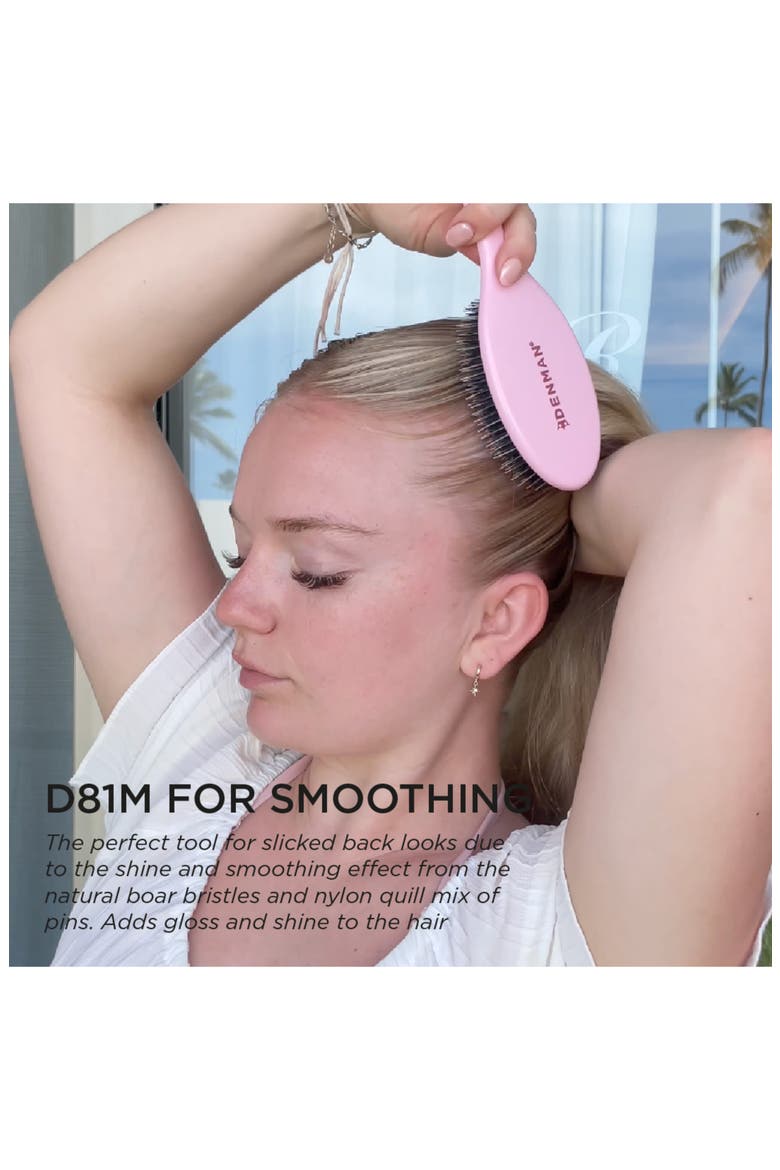 D81M Medium Style & Shine Nylon & Natural Boar Bristle Finishing Brush, Alternate, color, PINK CRUSH