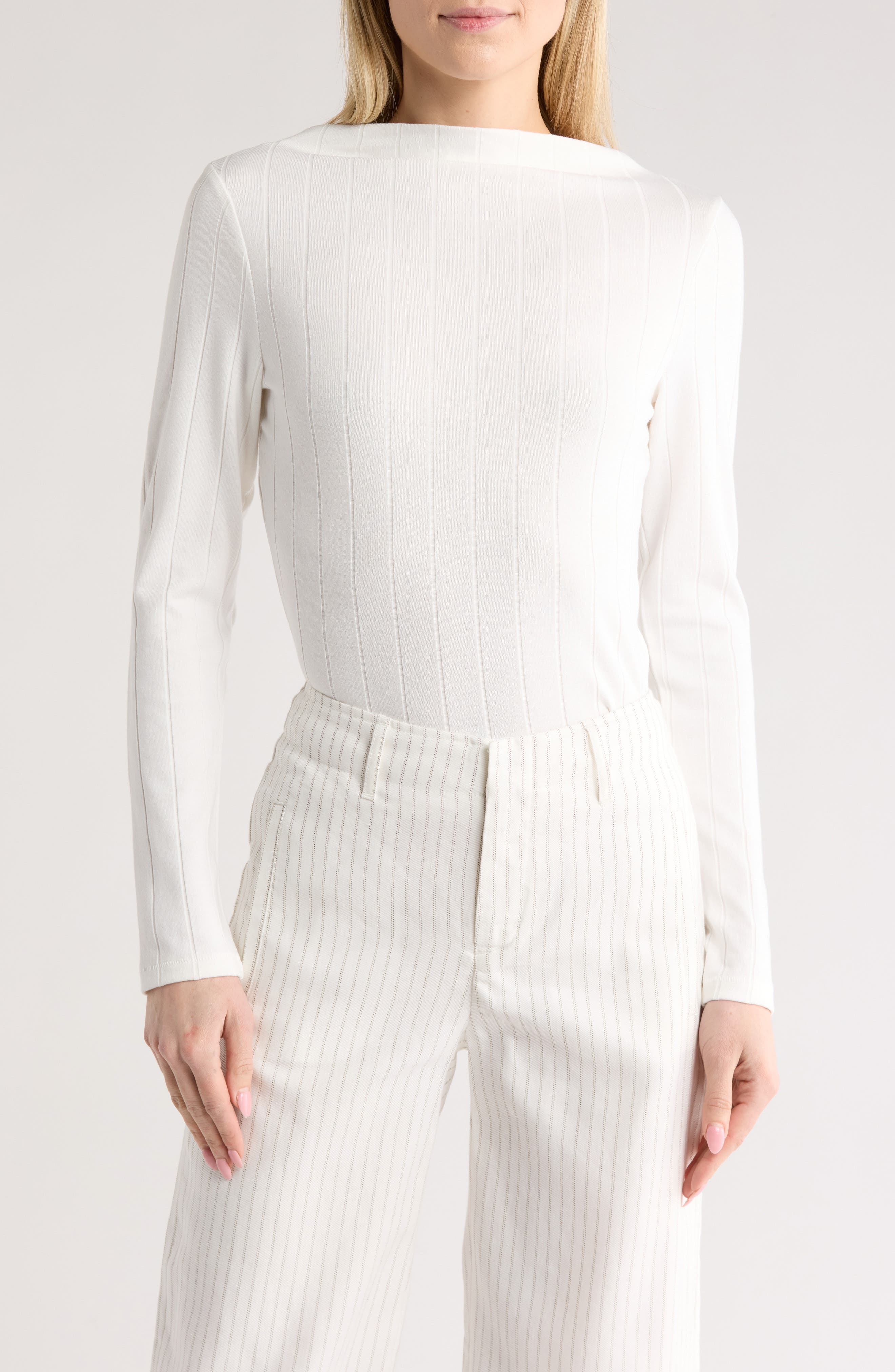 rag & bone Marie Wide Ribbed Long Sleeve Top