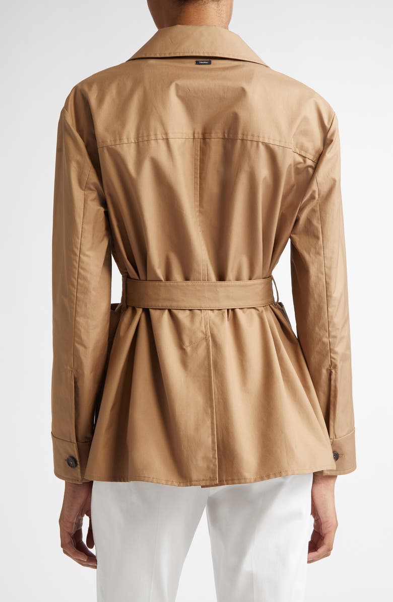 Max Mara Giulia Water Repellent Twill Belted Jacket, Alternate, color, Camel