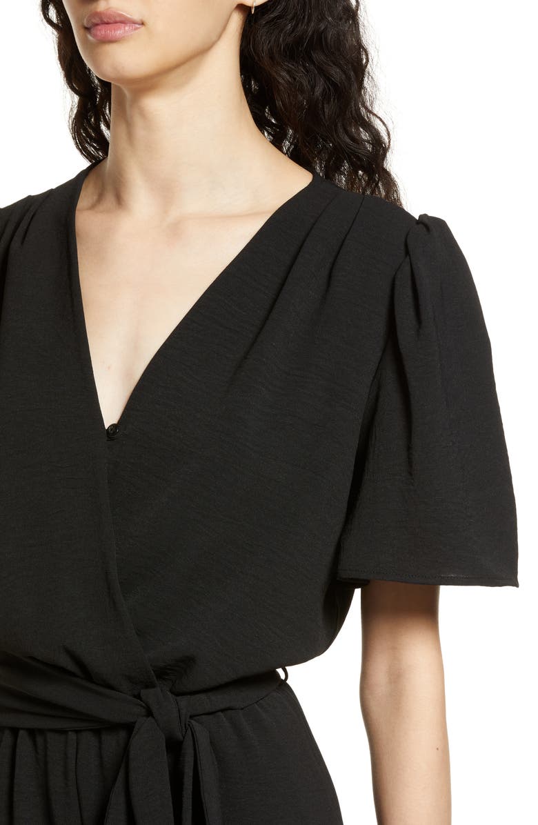 Fraiche by J Tie Front Wide Leg Jumpsuit, Alternate, color, 