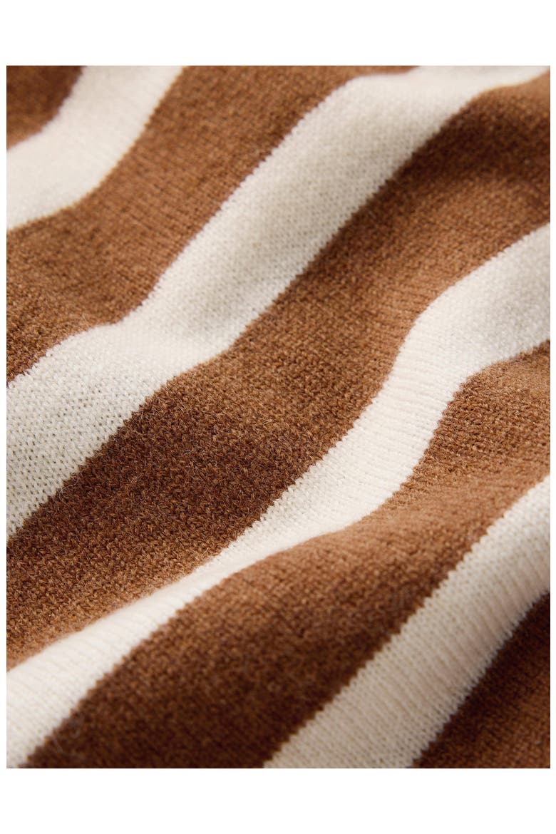 Bow Neck Sweater Knit T-Shirt, Alternate, color, GINGERBREAD, IVORY STRIPE