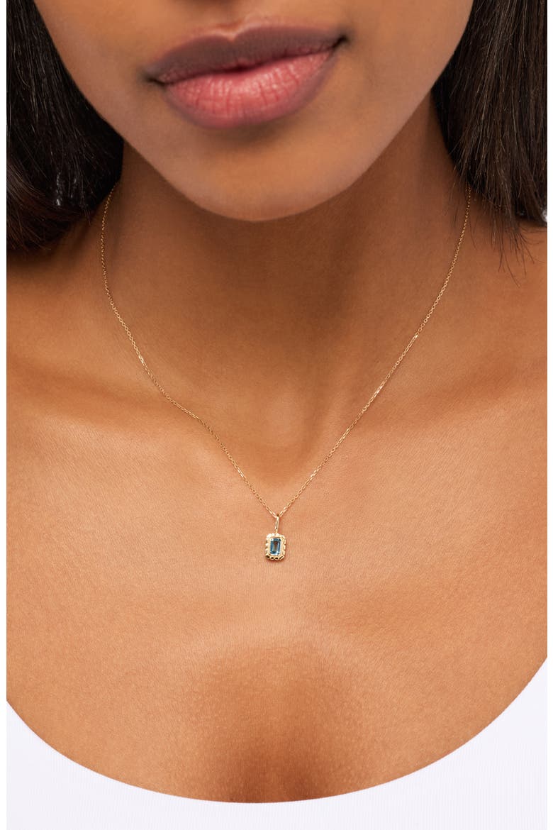 Solid Yellow Gold - Heirloom Charm Necklace, Alternate, color, Green Saphire
