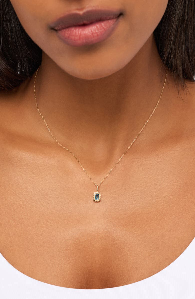 Ana Luisa Solid Yellow Gold - Heirloom Charm Necklace, Alternate, color, Green Saphire