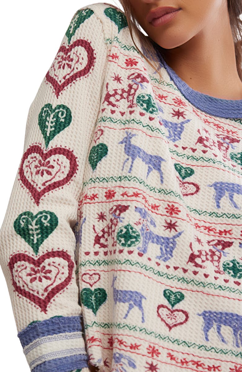 Free People Blissful Layering Long Sleeve T-Shirt, Alternate, color, Snowdrop Combo