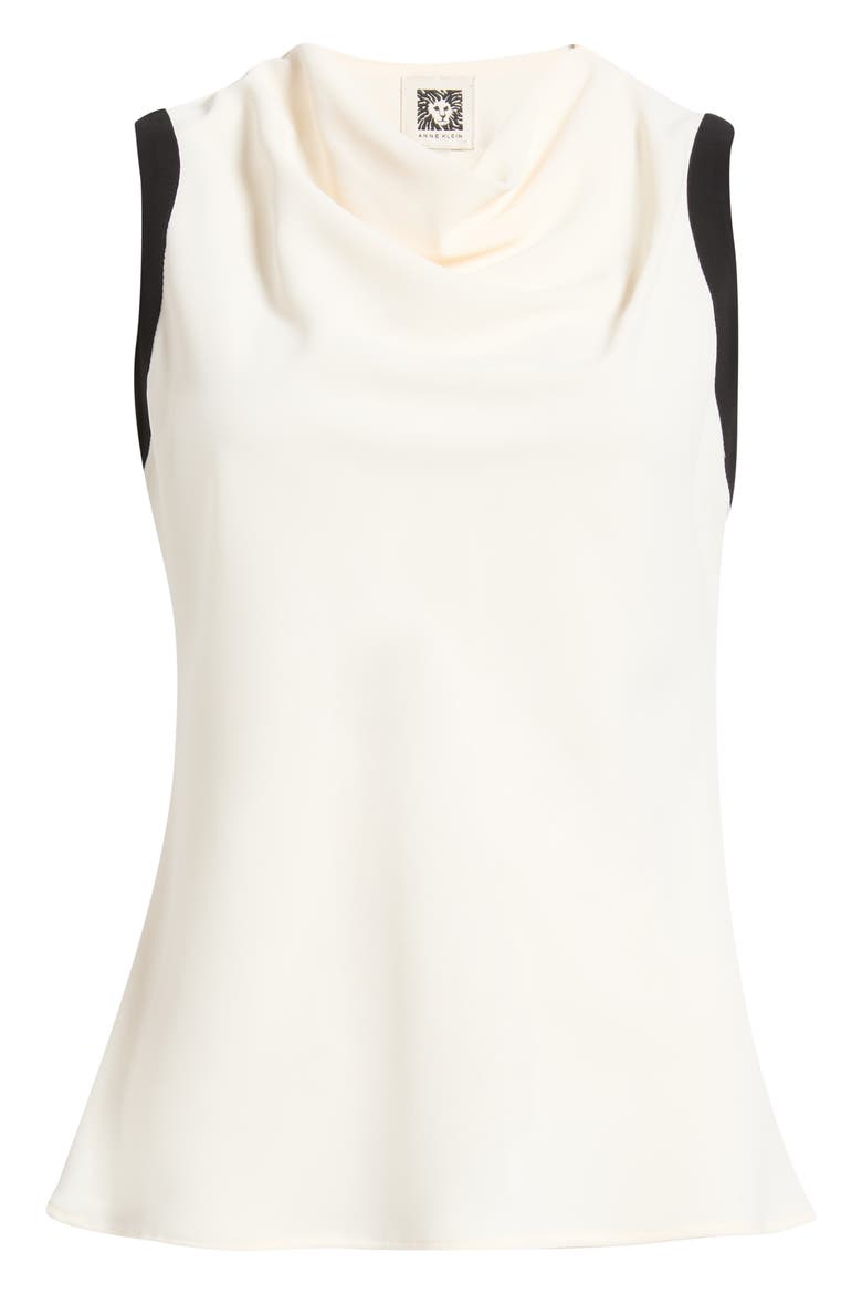 Cowl Neck Sleeveless Top, Main, color, WHITE DOVE / ANNE BLACK